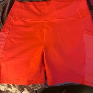 Fabletics High Waist Bright Coral Shorts